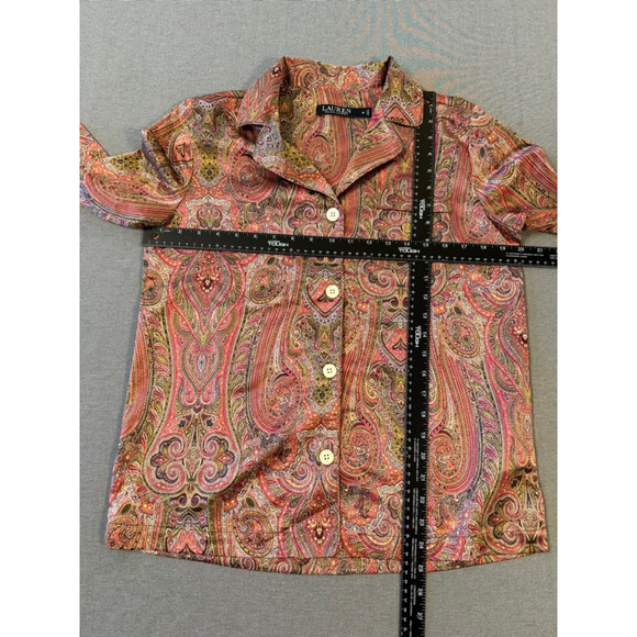 Lauren Ralph Lauren women's paisley sateen pajama top Size XS - Picture 4 of 8